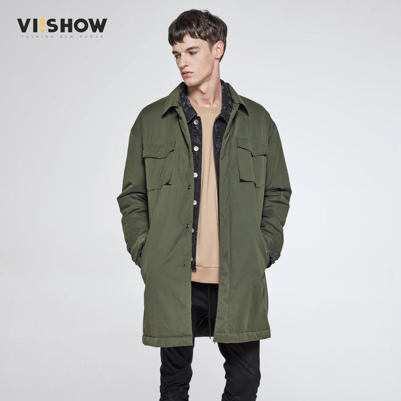 VIISHOW New AUTUYMN Winter Jacket Men Long Army Green