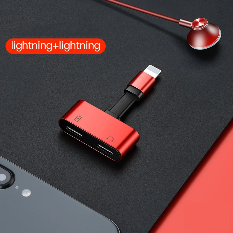 Suntaiho for lighting Adapter Headphone Adapter 2 in 1 for iPhone 7 8 Plus X Charger Splitter Adapter for lighting Dual 8pin