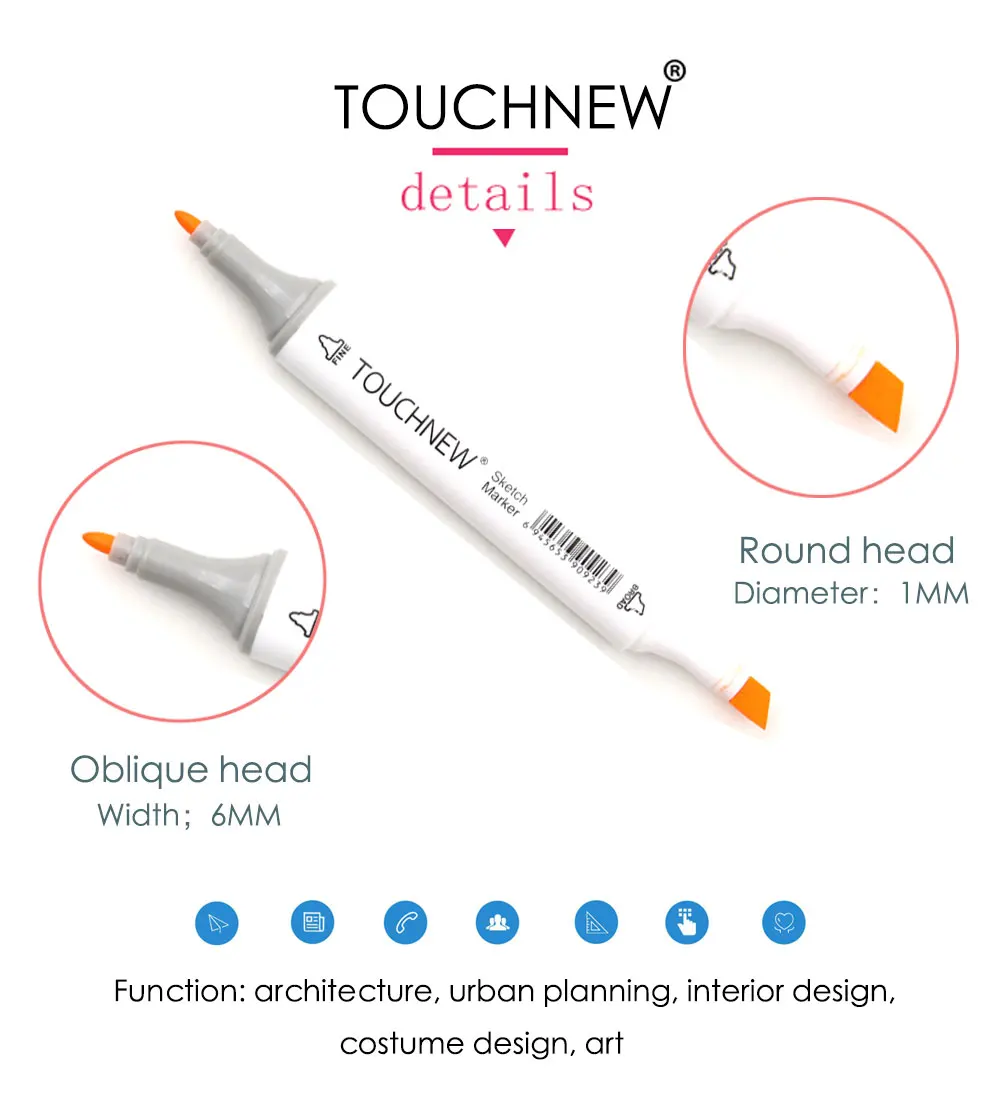 TOUCHNEW 30/40/60/80 Цвета маркер для рисования на спиртовой основе Маркеры Набор ручек для рисования манга двойной головой художественный эскиз маркер ручки для дизайна