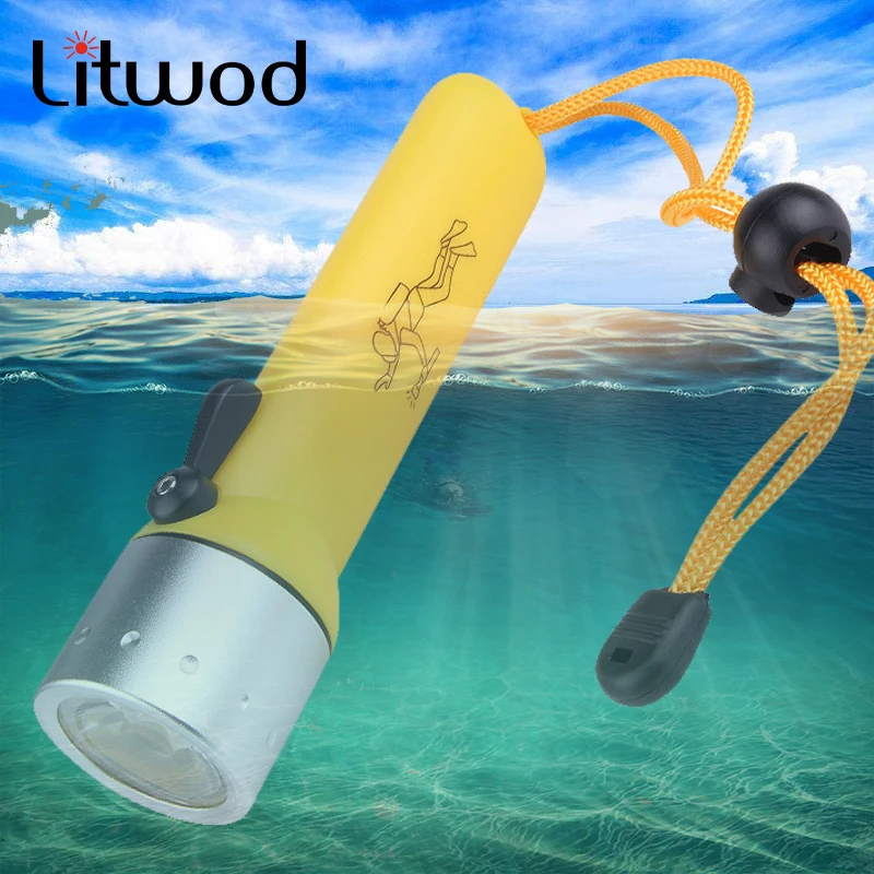 

Led Flashlight Diving Torch Light Lamp Waterproof 3000lm 4* Aa Battery ( Battey Not Include ) Bulbs Shock Resistant Litwod