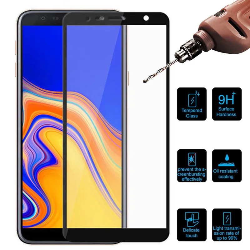 Защитное стекло для Samsung Galaxy J6 J4 Plus 2018 Полное покрытие экрана дисплея протектор