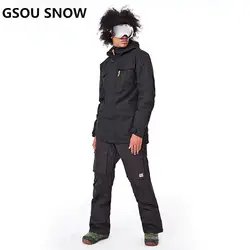 GSOU SNOW лыжный костюм мужской водостойкий 10 К Лыжная куртка Сноубординг костюмы теплый дышащий зимний открытый снежный горный лыжный костюм