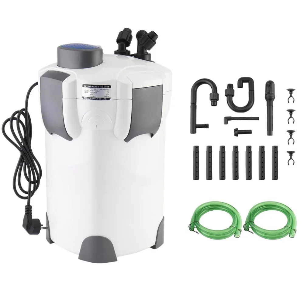 

HW-304B 9W Ultra Quiet Aquarium External Filter Bucket High Power Cylinder Filter External Canister Filter EU Plug 220-240V