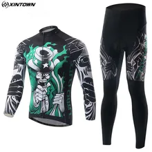 XINTOWN Men Long Sleeve Cycling Jersey Set Bicycle Cycling Clothing Outdoor Maillot Sportswear Bike Riding Team Clothing