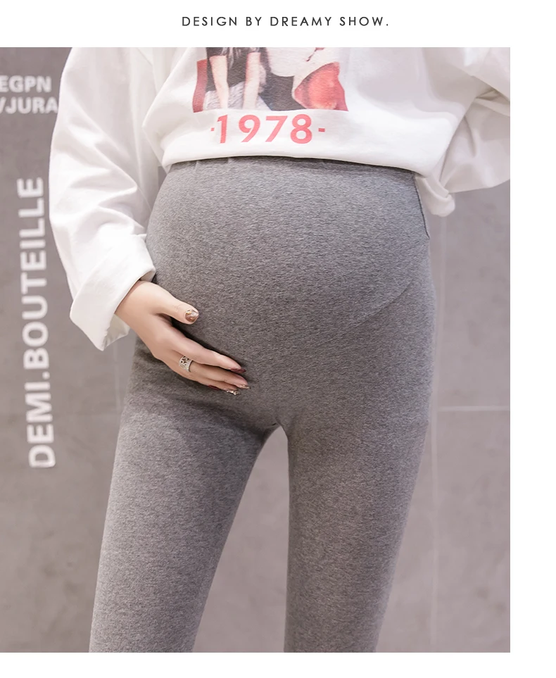 Весенние и осенние новые хлопковые леггинсы для беременных женщин обтягивающий с высокой талией брюки в полоску пэчворк для беременных тонкие базовые брюки