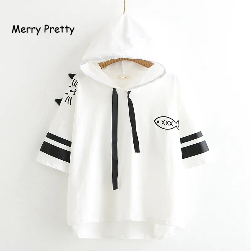 Women's short sleeve hooded t shirt Outlet