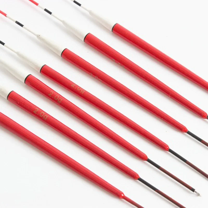 

10 Pcs Balsa Wood Fishing Float Upright Tail Red Vivid Color Fishing Float ALS88