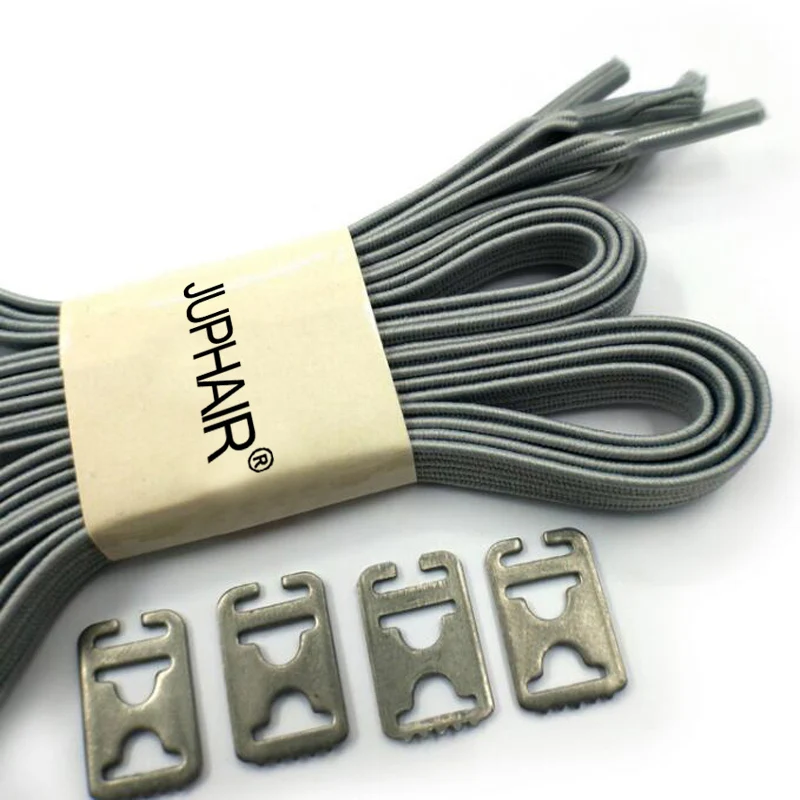 JUP 1-50 Pair Free Shipping Grey High Top Elastic Lazy Shoelaces Adult Children Locking Sneaker No Tie Shoelace Elastic Shoelace