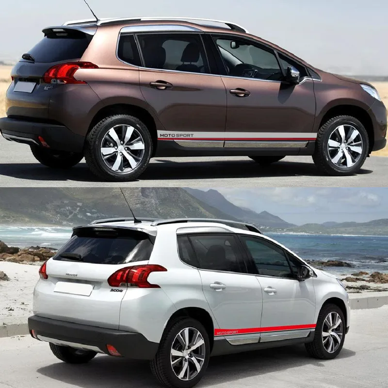 Car Styling Door Side Skirt Stripes Motor Sport Graphics Body Customized Decals For Peugeot 2008 Auto Professional Decor Sticker (7)