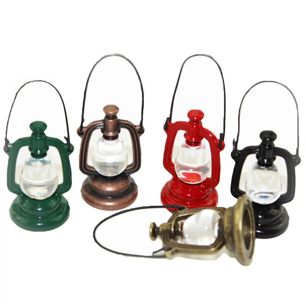 

Lovely 1:2 Scale Retro Light Alloy oil lamp Dollhouse Miniature Toy Dollhouse Food Kitchen Living Room Accessories For Dolls