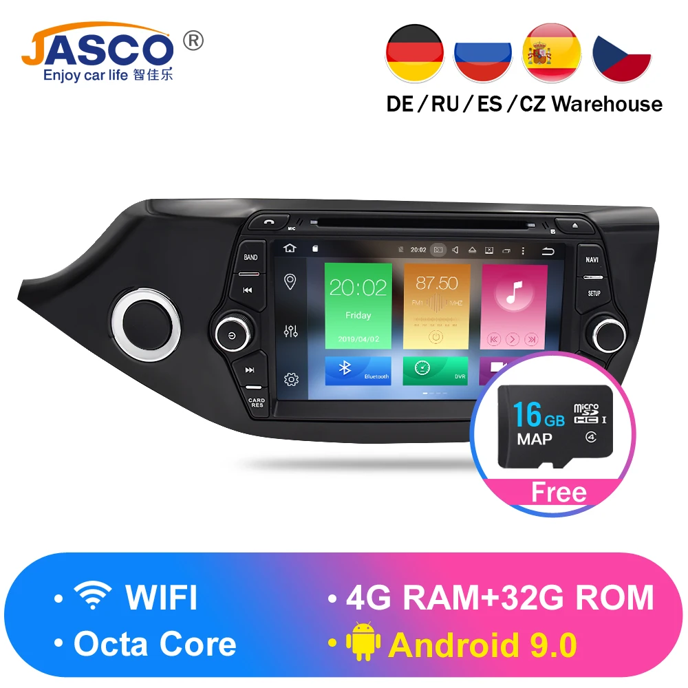 Sale Android 9.0 9.1 Car DVD Player GPS Glonass Navigation Multimedia for Kia Ceed 2013 2014 2015 Auto RDS Radio Audio Video Stereo 1