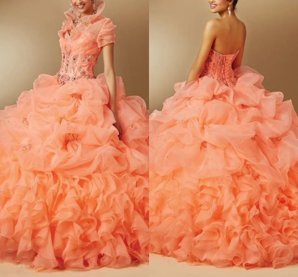 Quinceanera font b Dresses b font Crystal Ball Gown with Jacket Beading font b Custom b