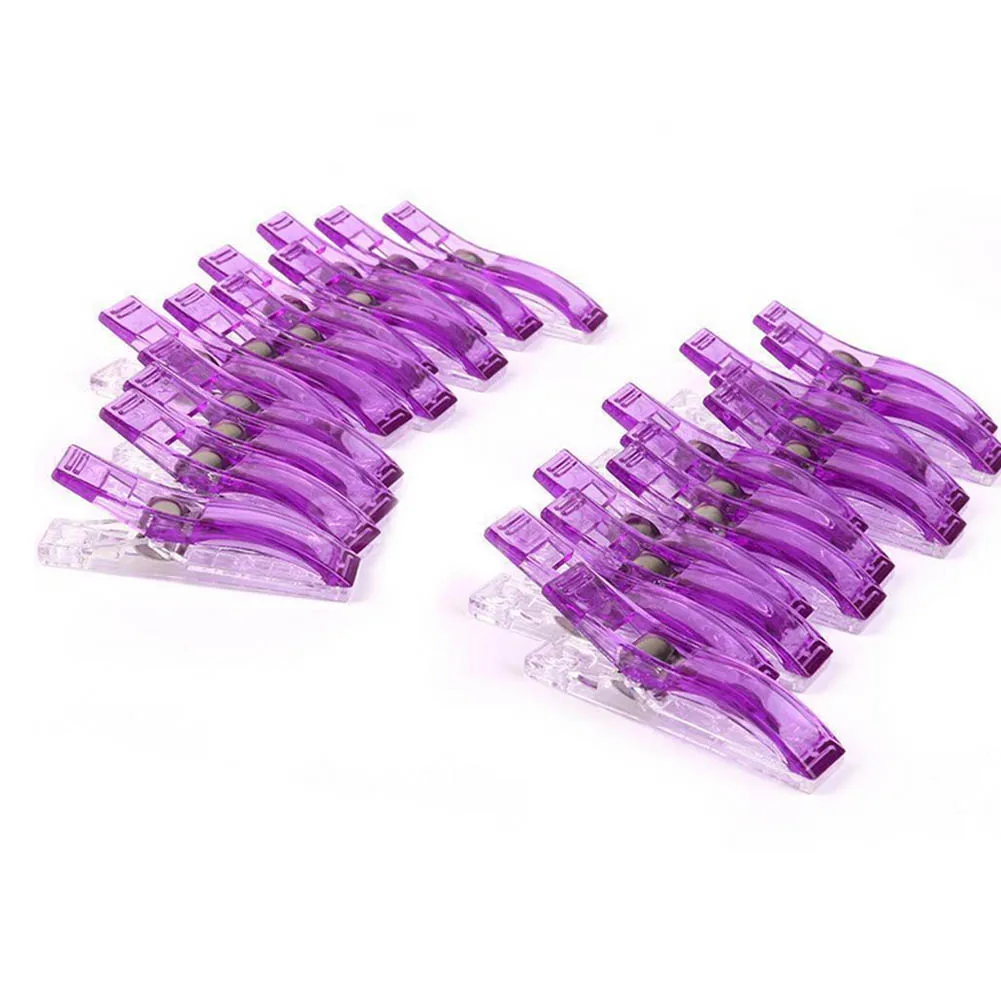 24pcs/lot Wonderful Purple Plastic Fabric Clips Clamps for Craft Sewing