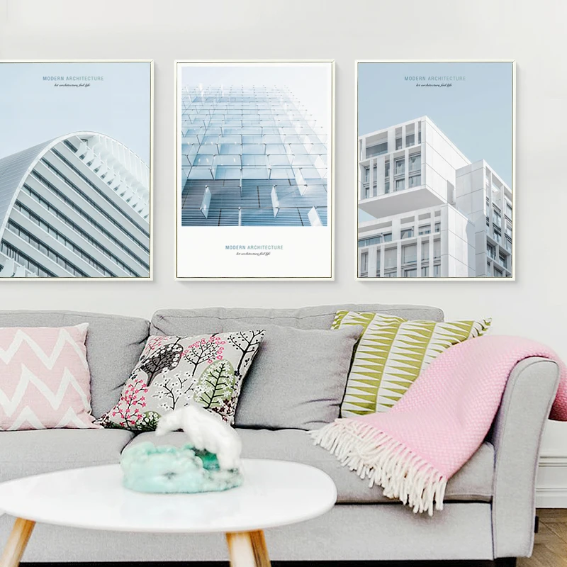 Modern Scandinavian Creative Architecture Canvas Painting Print Pictures Poster Wall Living Room Bedroom Office Home Decor