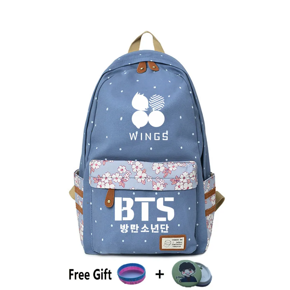 

Frdun Tommy Kpop POP Love Yourself Accessories Backpack Flower Wave Point Rucksack Girls Rugtas Women School Travel Shoulder Bag