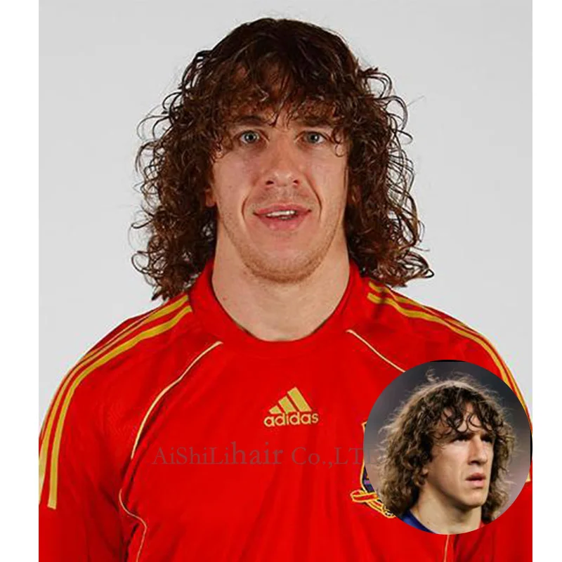 Short Curly Mens Hair Wig Ombre Brown Wig Male Cosplay wig Synthetic