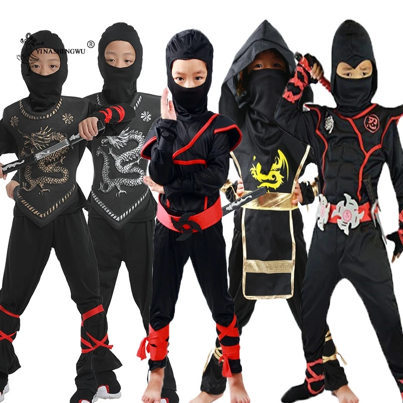 Comprare Bambini di Halloween Ninja Costumi Cosplay Ragazzi Del Partito di Costumi Per Bambini Anime Giapponese Guerriero Ninja Assassin Gioco Cosplay Costume