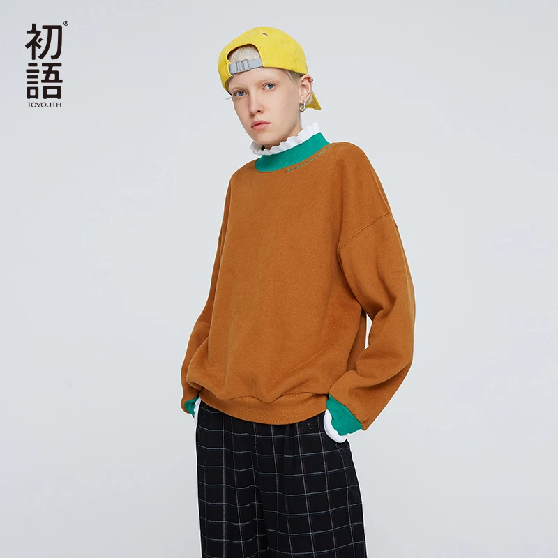 

Toyouth Winter Short Womens Sweatshirts Long Sleeve Oversized Sweatshirt Sudadera Mujer Womans Streetwear Sweatshirts Tops 2019