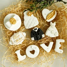 Имитация глазурь печенье помадка печенье Свадьба тема любовь печенье подставки для фотографий дома softcover