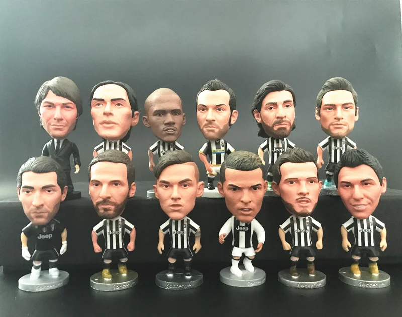 

[Newest] Collection 12pcs/set Turin Cristiano Ronaldo Dybala Buffon Mandzukic model Action Figure Jersey Football star toy gift