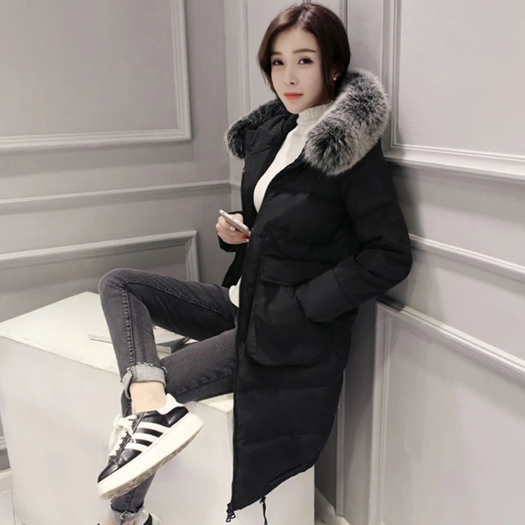 

HRM Down Girls Long coltsfoot loose big yards thick Nagymaros collar down jacket female tide