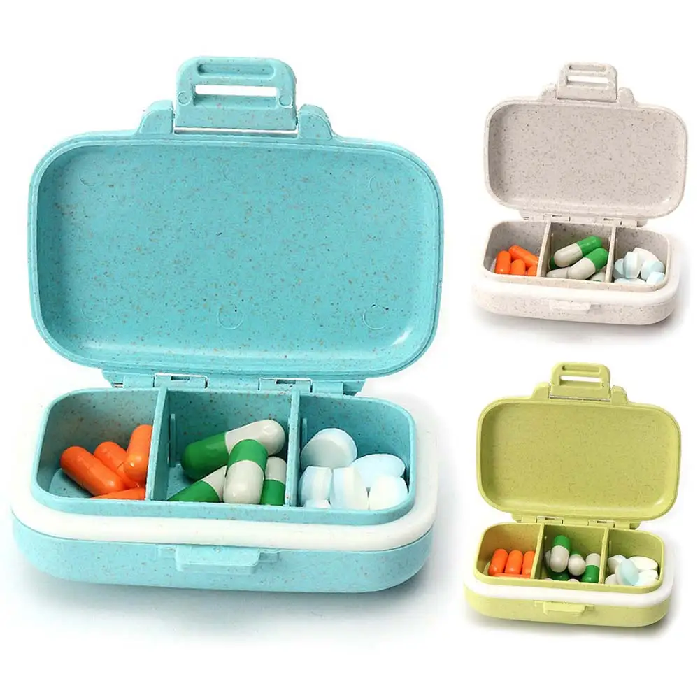 

2019 New Practical Handy Portable Pill Case 3 Compartment Travel Vitamin Divider Container Storage Box Medicine Organizer