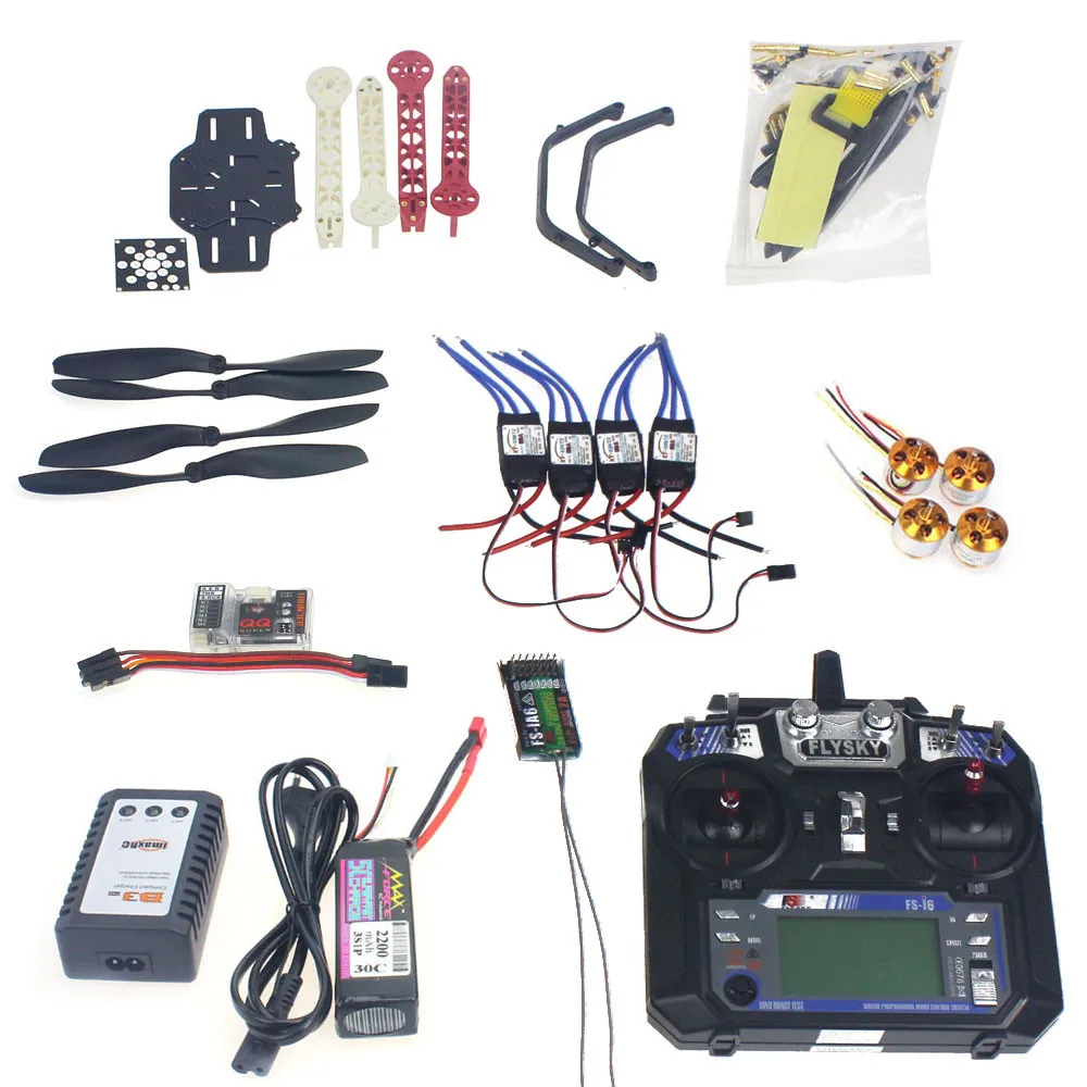 Полный комплект Радиоуправляемый Дрон Квадрокоптер 4 оси самолета комплект F330 MultiCopter Рамка QQ Супер управления полетом FS-i6 передатчик F02471-H