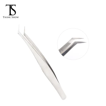 

2 Pcs Stainless Steel Tweezers Curved Eyelash Tweezers For Eyelash Extension Makeup Tools Eyelash Eyebrow Hair Removal Tweezers