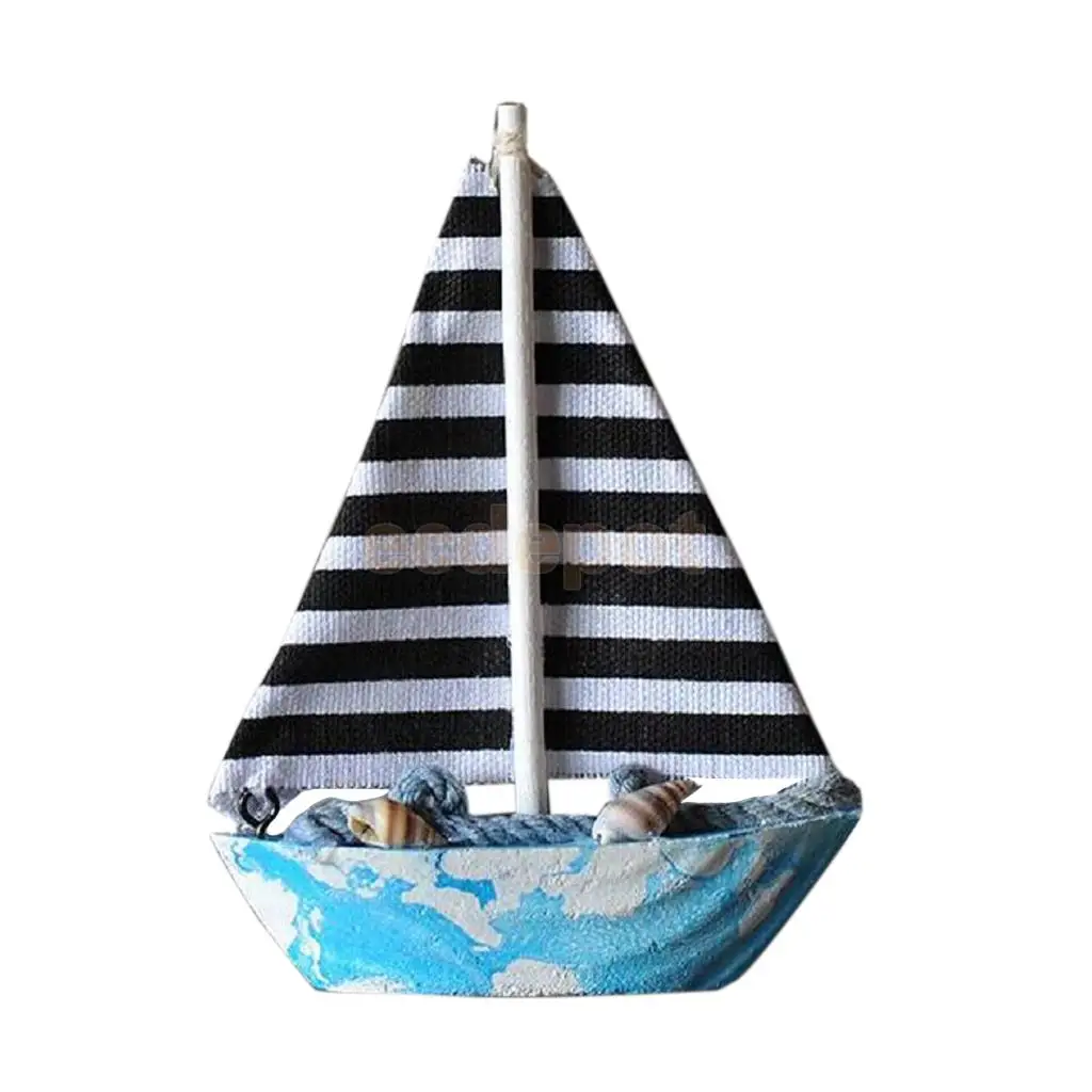 Handcrafted Wooden Nautical Sailing Boat Ornament Home Desktop Decor Christmas Gift