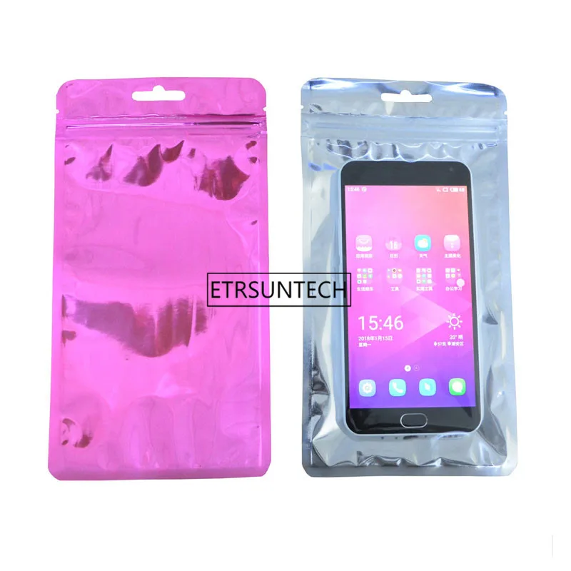 

12x22cm Colorful And Transparent Aluminum Foil Zip Lock Bag For Electronic Mobile Phone Shell Bags