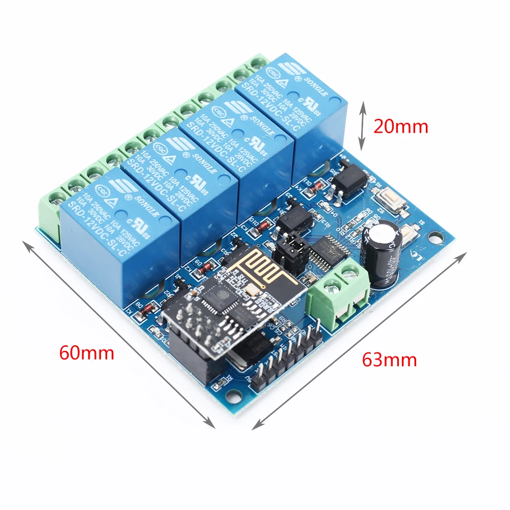 DC 5V& DC12V реле WI-FI 4-Канальный Релейный Модуль IoT Беспроводной передатчик для умного дома 100 метр комплексное проектирование модуль