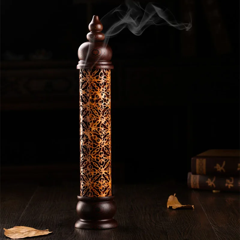 

1 Piece Wenge Walnut Shell Combination Hollow Sculpture Stick Incense Burner/Holder