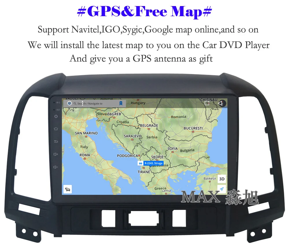 Clearance MAX GPS Navigation System Android 8.1 Car DVD For Hyundai Santa Fe 3/4holes Car Radio RDS 4G WiFi Free Map swc Bluetooth Call 2 Clearance MAX GPS Navigation System Android 8.1 Car DVD For Hyundai Santa Fe 3/4holes Car Radio RDS 4G WiFi Free Map swc Bluetooth Call 2