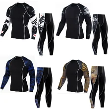 Men Long johns Winter Thermal Underwear   Men's Sportswear    Winter Training Base layer Thermal  Sport suit Compression Clothes