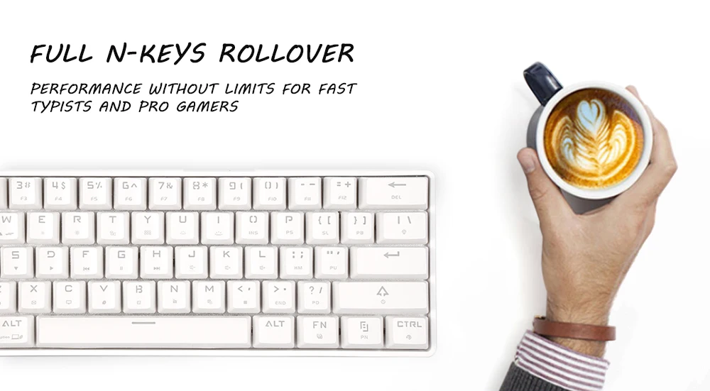 DK61 Desktop Wired Wireless Blue Switch 61 Keys Keyboard RGB Backlight for Home Game Office