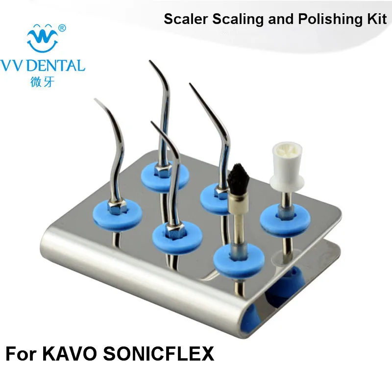KASPKS Scaler Scaling And Polishing Kit Silver Dental Care Tooth Brush