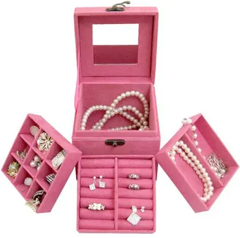 

Jewelry Storage Box Organizer Case Packaging Display Box Elegant 3 Layers Gifts Organizer Container