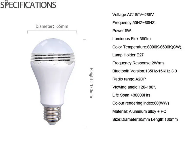 E27 5 Вт светодиодные лампы AC220V Bluetooth 5730 Светодиодная лампа Беспроводная музыкальная лампы динамик Disco NOVERTY светодиодное освещение плеер