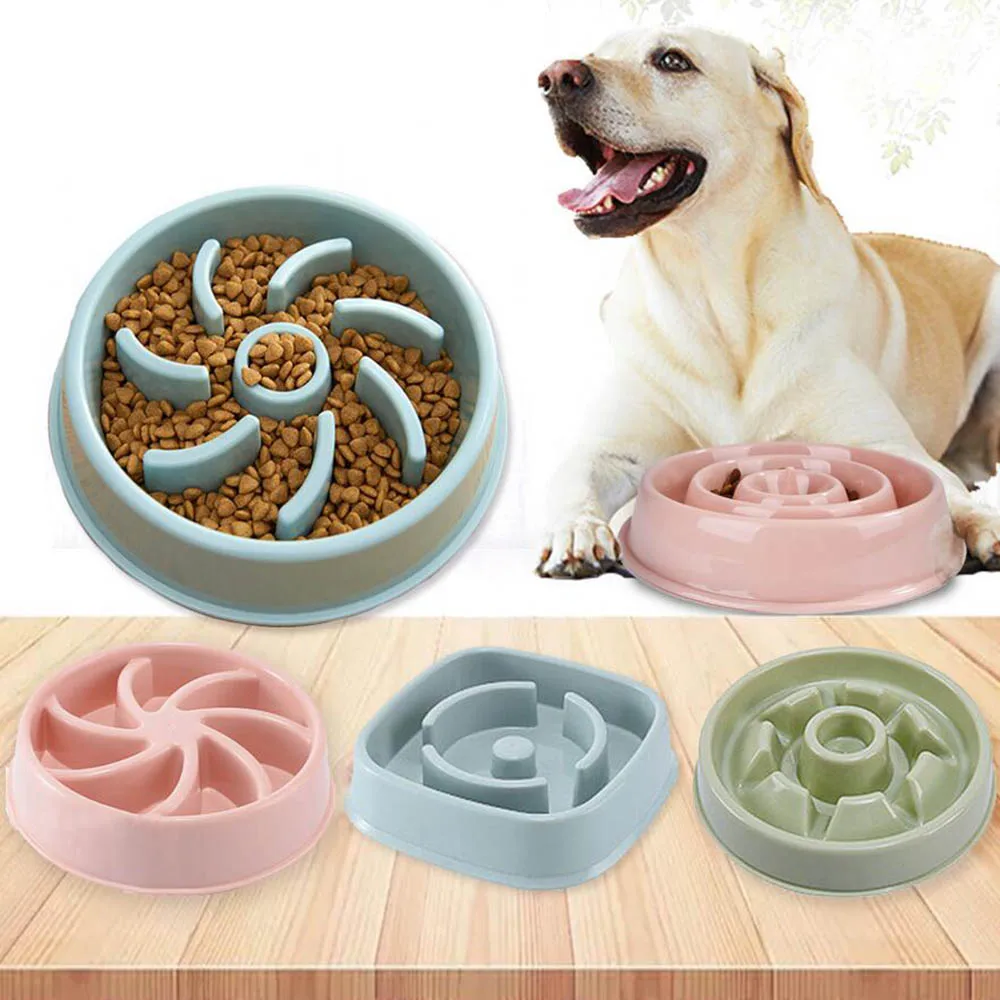 Pet Dog Food Bowl Dog Cat Anti Choking Slow Eating Training Bowl for Puppy Kitten Plastic Food Feeder Pet Training Bow 10165B