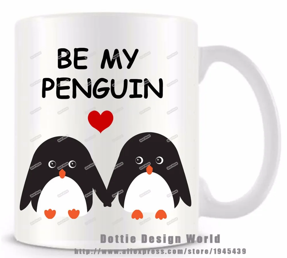 Be My Penguin funny novelty travel mug 11QZ Ceramic white coffee tea