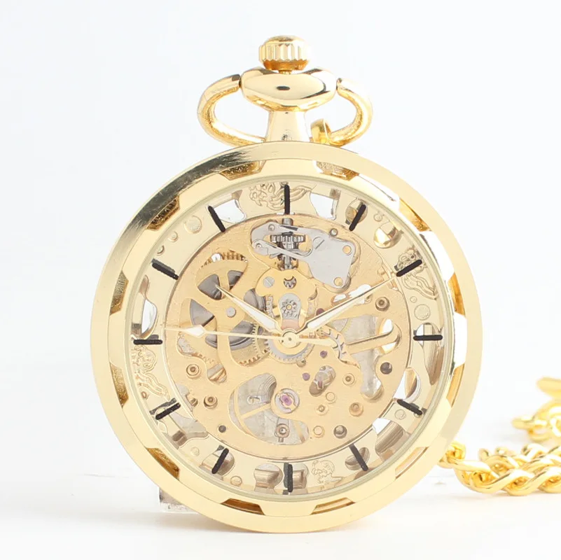 Для мужчин золотые карманные часы унисекс механизм с ручным подзаводом Рождественский подарок #10711