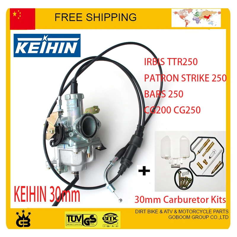 KEIHIN 30 мм PZ30 IRBIS TTR250 настройки настроены Мощность Jet насос для ускорения Ремкомплект карбюратора комплект CG 200cc 250cc двойной дроссельной заслонки