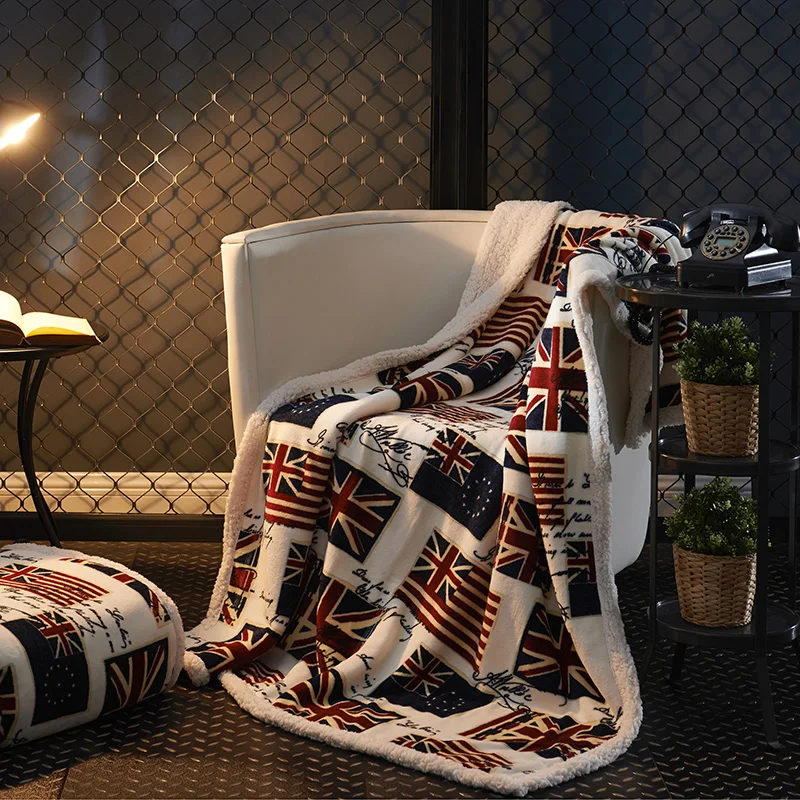 British Style Fleece Blanket Multi size Polyester Modern Flannel