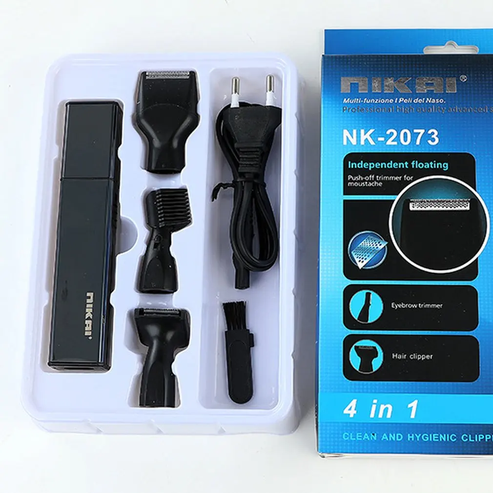

NK-2073 Multifunction 4 In 1 Electric Nose Trimmer Rechargeable Hair Clipper Mini Portable Beard Shaver Eyebrow Trimmer