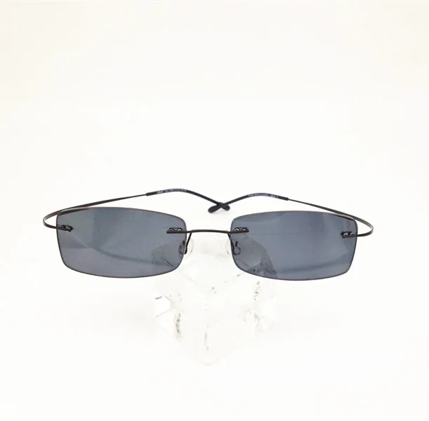 US $22.50 Eyesilove Finished Rimless Myopia Sunglasses UltraLight Frameless ReadyMade Nearsighted Glasses Myopia Sun Glasses Grey Color
