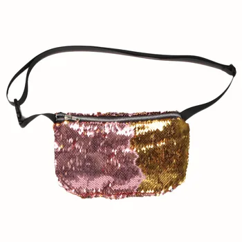 

Woman Man Bag Outdoor Sports Casual Double Color Sequins Unisex Chest banano de cintura fanny pack men women sac banana