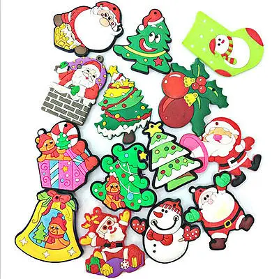 

1pc Cute Christmas Refrigerator PVC Magnetic Creative Cartoon Snowman Reindeer Fridge Magnets Santa Claus Tree