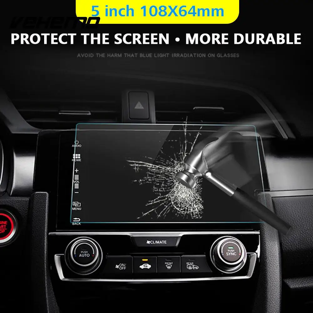 

Vehemo GPS Screen Protector Car DVD Protective Films Mp5 Tempered Glass HD 9H Clear Accessories Car Styling Navigation