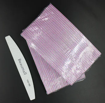 

50pcs High Quality Nail Art Sanding File 100/180 Grit Moon Style Professional Nail Files Manicure Pedicure Tools Accessories