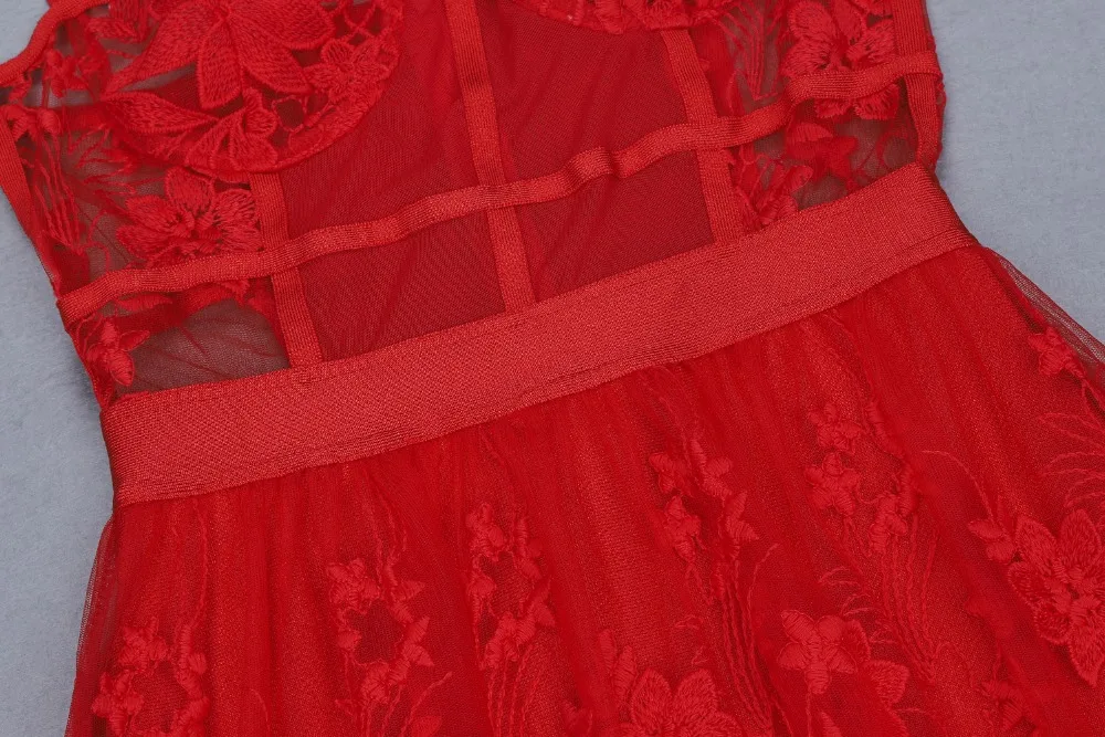 Бандажное Платье женское Красное Кружевное длинное вискозное без рукавов открытое осеннее платье для праздников вечернее платье одежда